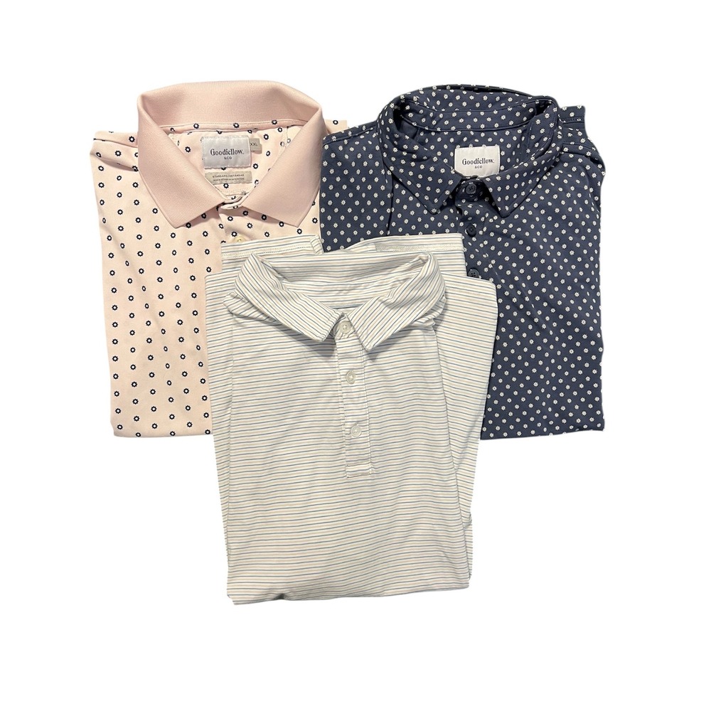 Goodfellow & Co Men's Polo Shirt Bundle Floral Striped Lot of 3 - Size XXL